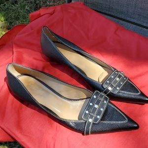 Faconnalle pointy toe kitten heel pumps